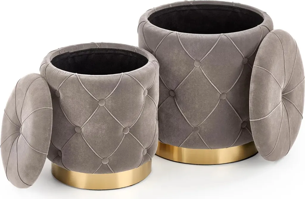 Ensemble 2 poufs Polly gain de place pour petits salons et studios - 2