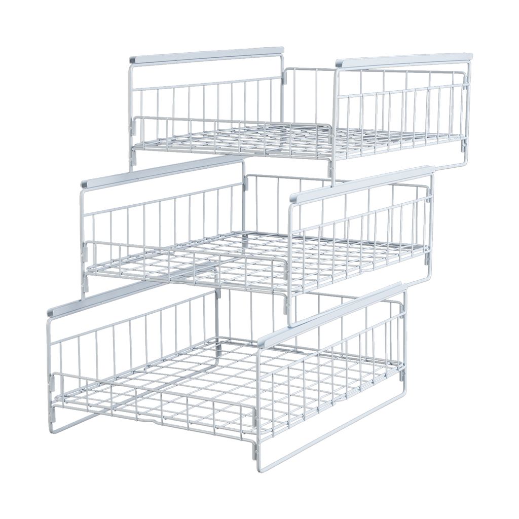 Küchenschubladen Ausziehbares Regal 33.5*43*51cm Weiß Produktbild 6