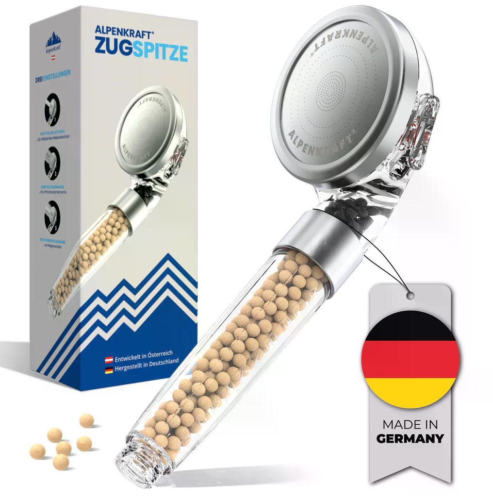AlpenKraft ZugSpitze Premium Duschkopf mit Filter – Produktbild 
