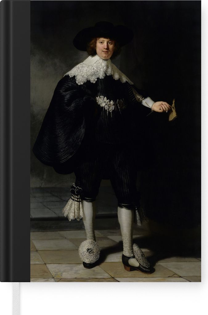 MuchoWow Notizbuch Tagebuch Haushaltsbuch Notebook A5 Das Hochzeitsbildnis von Marten Soolmans - Rembrandt van Rijn - Notizblock - Notizheft - No...