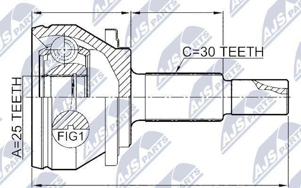 NTY NPZ-TY-014 Gelenksatz, Antriebswelle OE 434100F071 kompatibel mit Verso