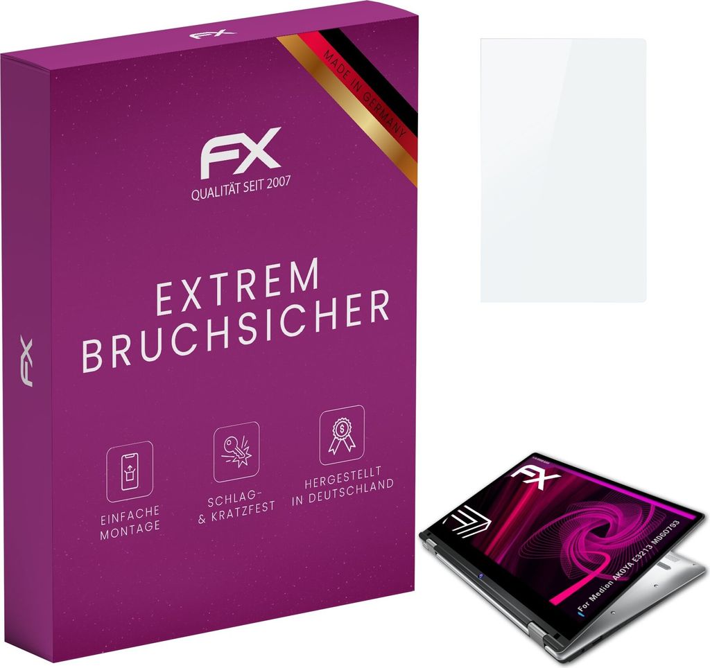 atFoliX FX-Hybrid-Glass Displayfolie kompatibel mit Medion AKOYA E3213 (MD60793) Glasfolie