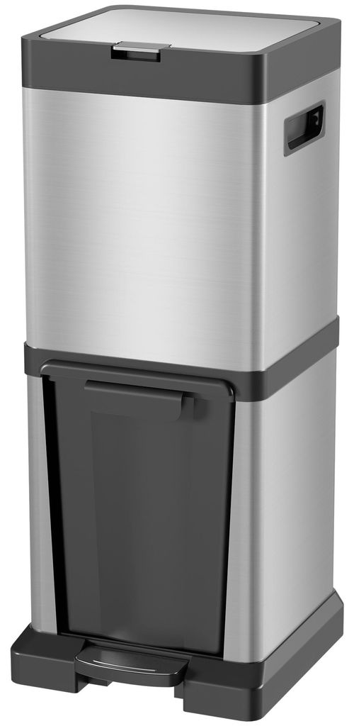 HOMCOM Vuilnisbak 20+14 liter, trapvuilnisbak met deksel, Productafbeelding 