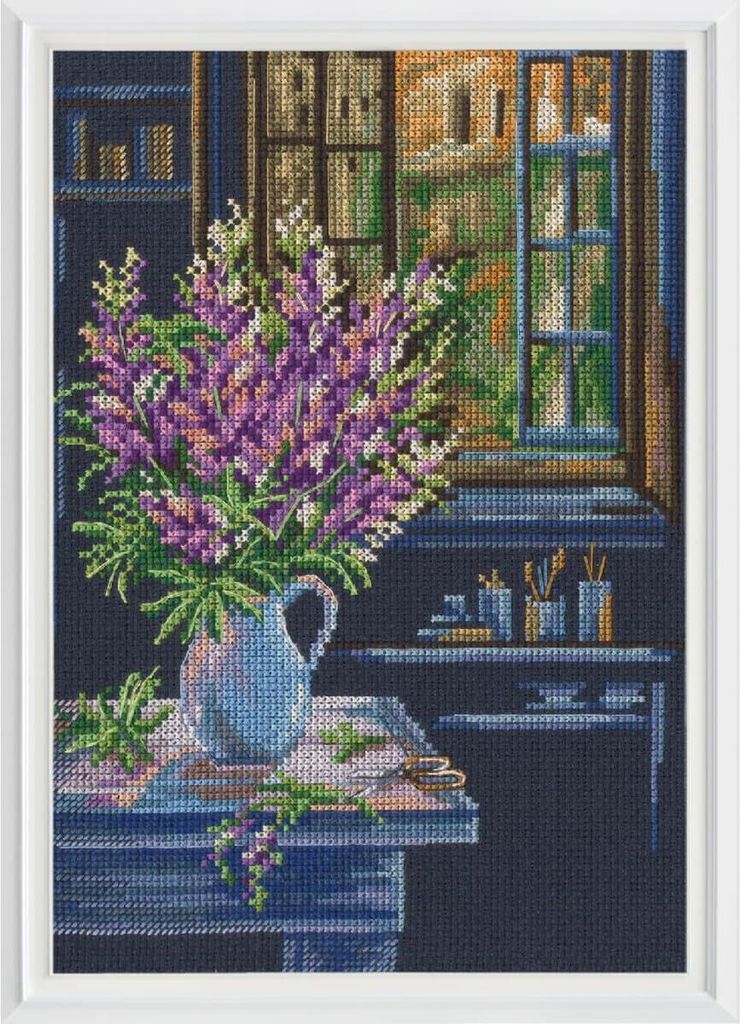 RTO Kreuzstich Set "Im Moment, Lila", Zählmuster, 17x25cm