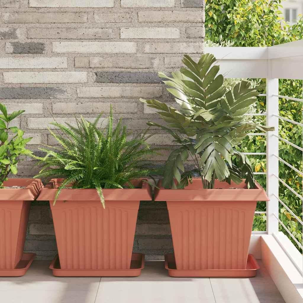 "Spring Sale"Quadratischer Blumentopf 24 pcs Ziegelrot 43x43x33,5cm NEU981481 - Beete