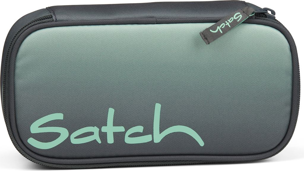 A pencil case with a gradient color design.