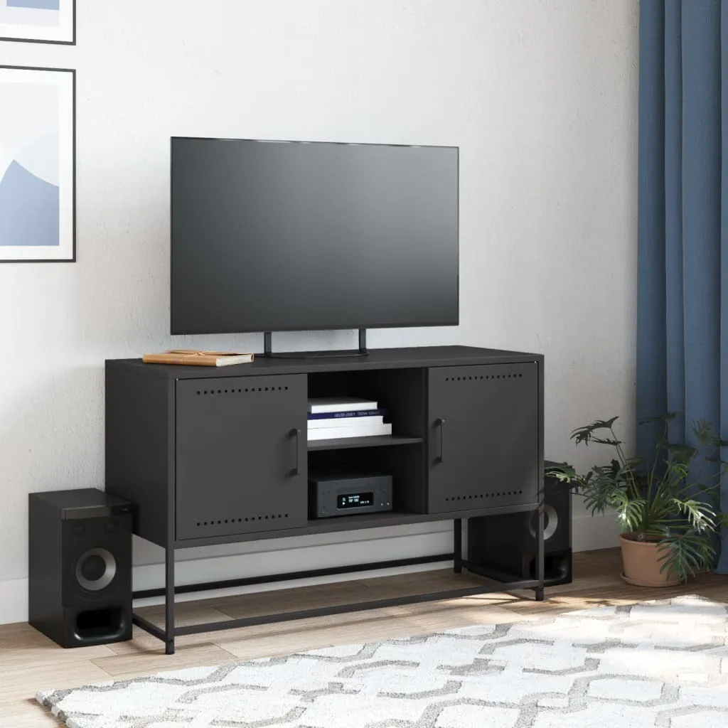 Mobile TV vidaXL Nero 100,5x39x60,5 cm | Acciaio Industriale Robusto - 3