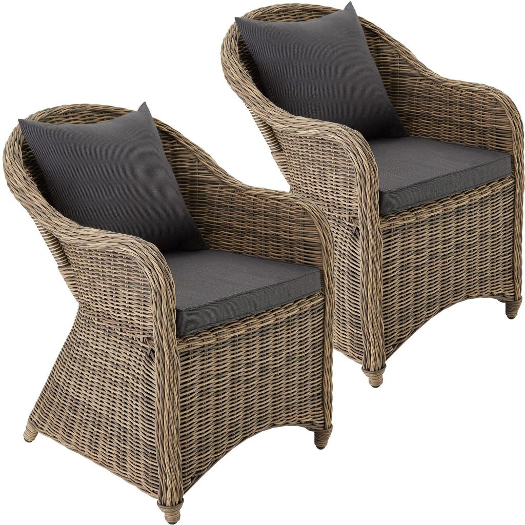 2 fauteuils en rotin avec structure en aluminium, coussins Image du produit 