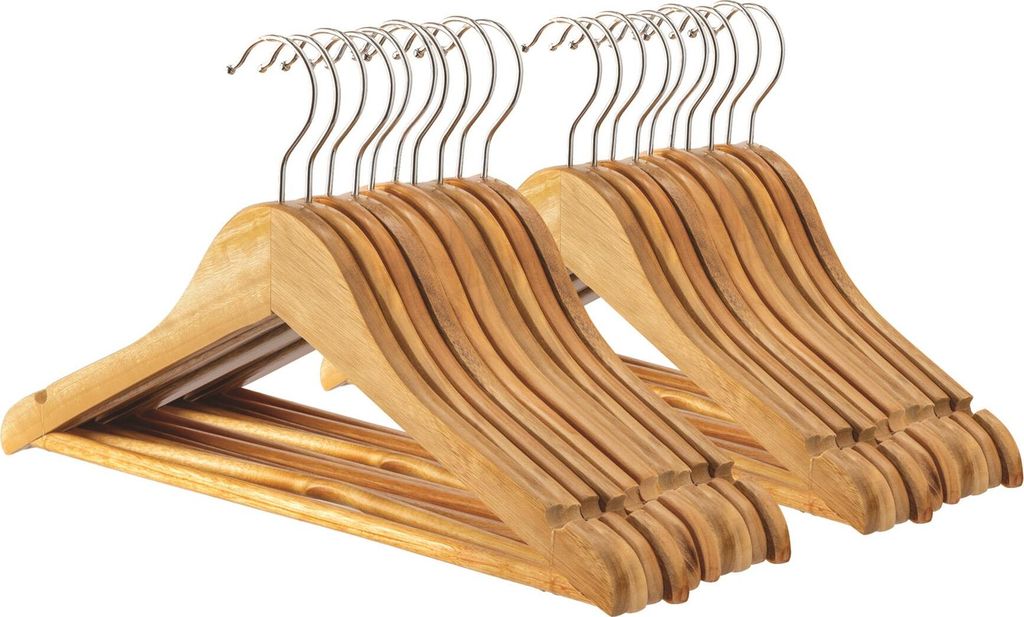 Kleiderbügel für Kinder aus Holz mit Schulterkerben – Braun – 20er-Pack – Von Harbor Housewares