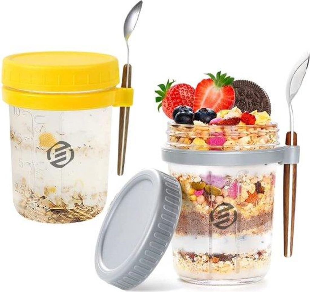 Übernight-Haferflocken-Schüsselchen-Set, Muesli, Mason-Jar