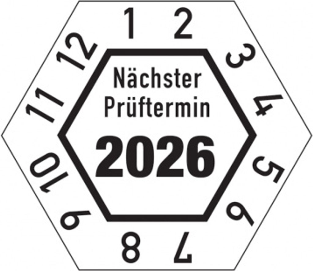 Dreifke Aufkleber Prüfplakette, Nächster Prüftermin, Jahresfarben, Folie, 26...