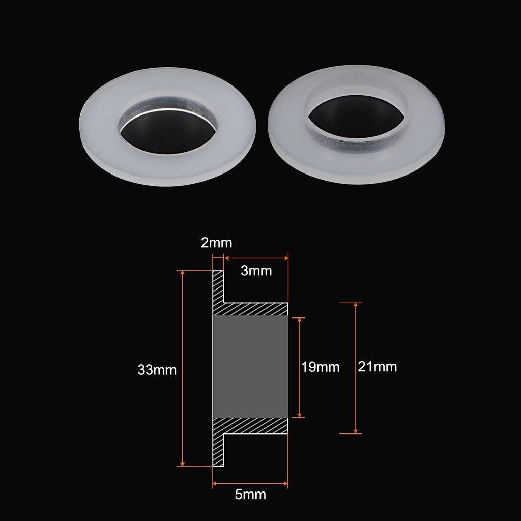 4 Stš¹ck Geflanscht Hš¹lse Lager 19mm Bohrung 21mm AD 5mm L?nge Nylon Buchsen fš¹r Welle Wei?
