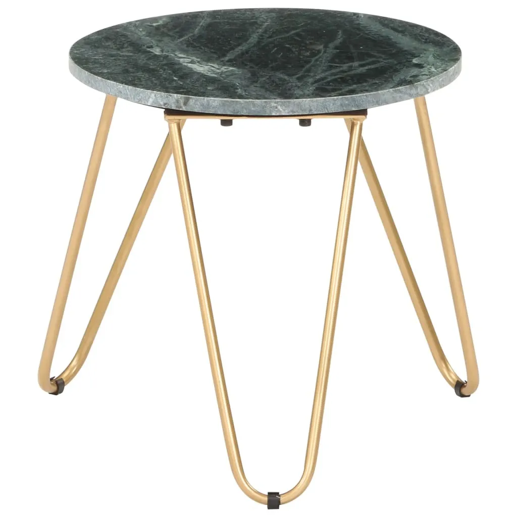 Bout de Canapé Vert en Pierre 40x40 cm Table Basse Marbre Moderne