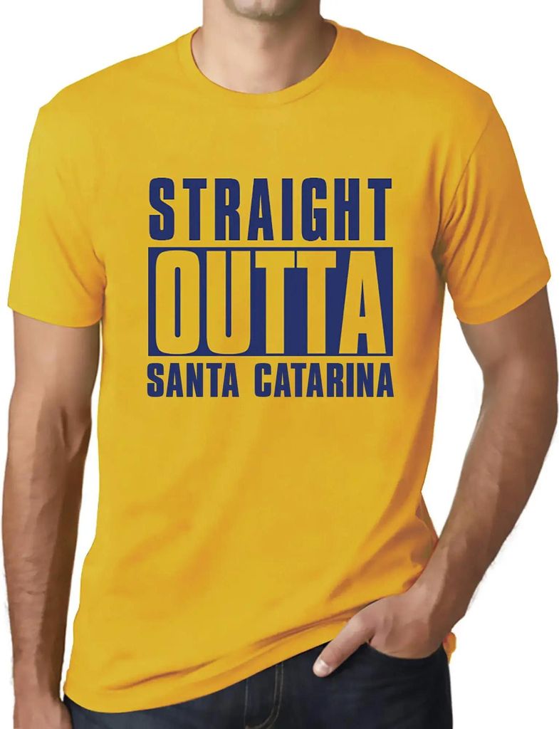 Herren Grafik T-Shirt Straight Outta Santa Catarina Öko-Verantwortlich Vintage Jahrgang Kurzarm Lustige Druck Geburtstag Geschenk Mann