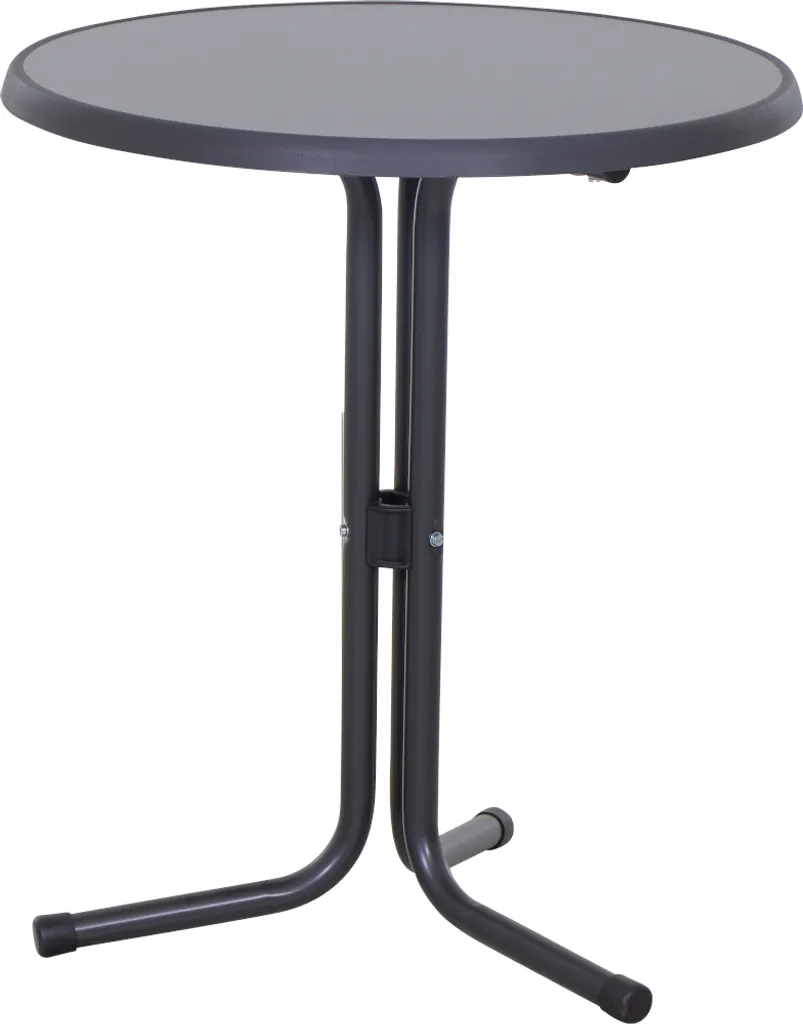 Table de bistrot ronde 60 cm en métal gris résistante aux UV
