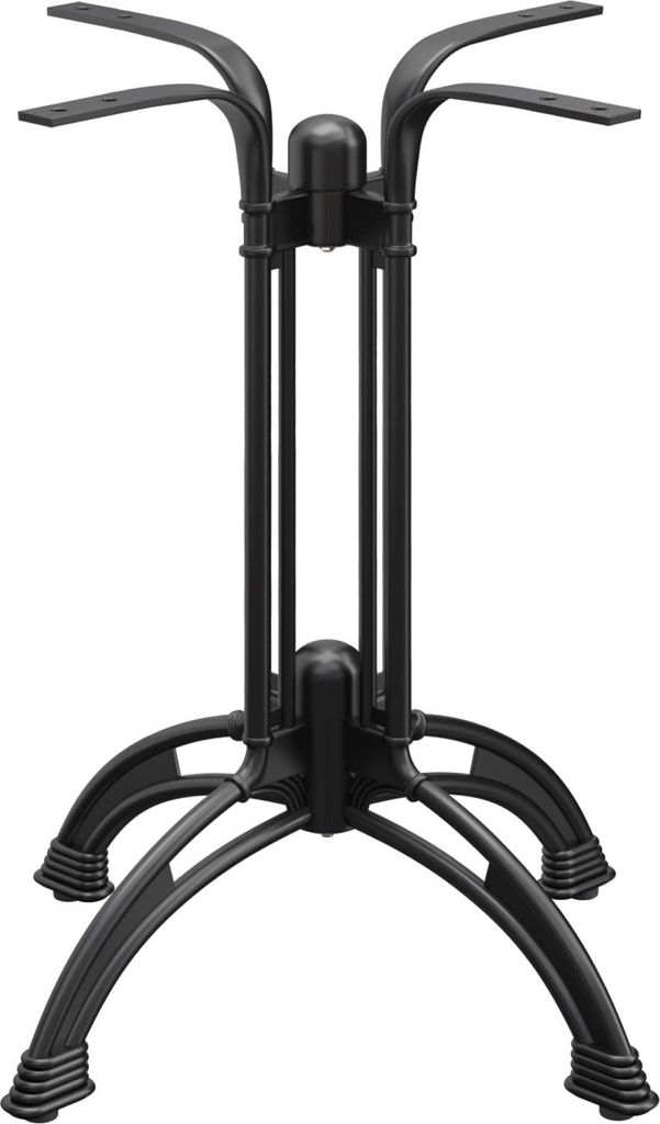 MALAGA | Gussaluminium Tischgestell | Schwarz | 4 Fuß: Ø 58 cm | Säule: 72 cm | Guss Optik | Tischgestell Gussaluminium, Tischgestelle Gussalumi...