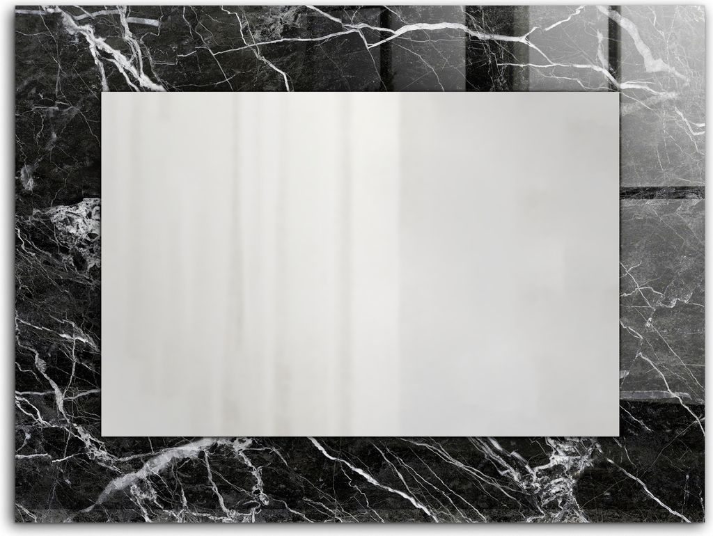 Schwarzer Marmor – Rechteckiger Spiegel mit Druck 80x60 cm – Modern - Dekorativ für die Wand