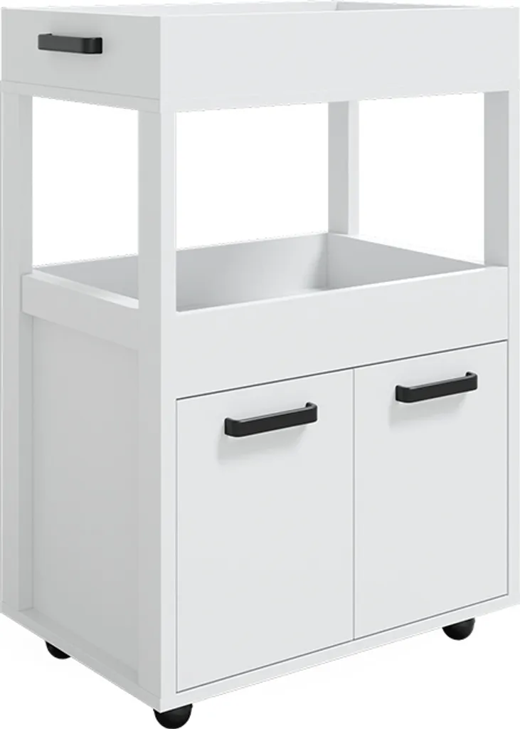 Caisson de rangement Vicco Simon Blanc avec roulettes et grande hauteur