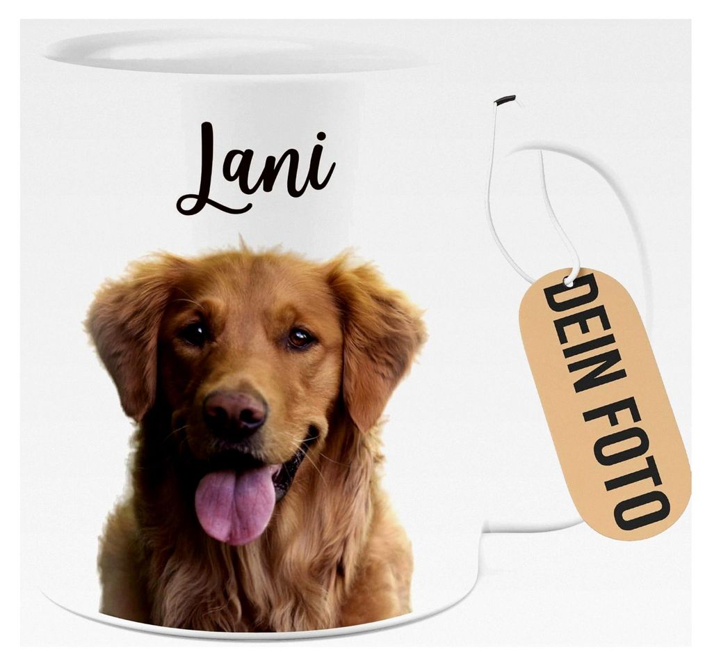 Personalisierte Hundetasse, Geschenk für Hundehalter mit eigenem Foto und Namen, Kaffeetasse für Hundebesitzer