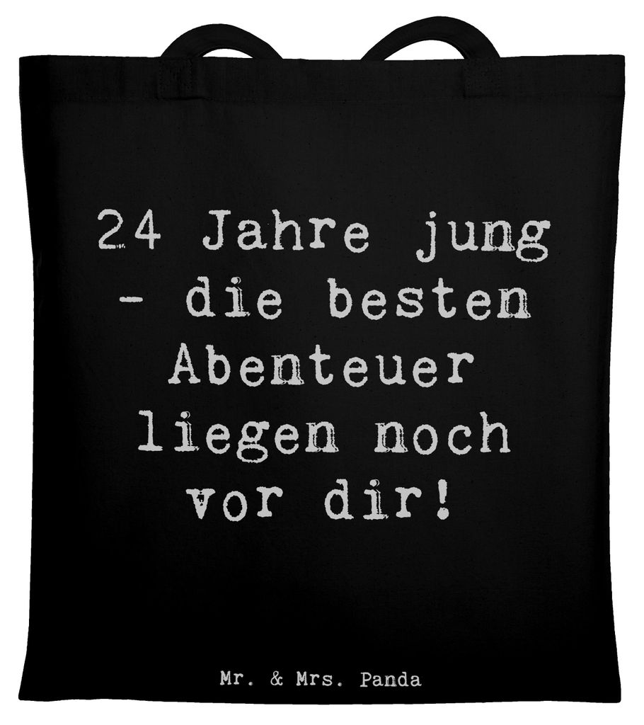 Mr. & Mrs. Panda canvas tasche Spruch 24. Geburtstag - Schwarz - Geschenk, Happy Birthday, 24 Jahre, Tote Bag, Jutebeutel, Beutel, Shopping, Gelieb...