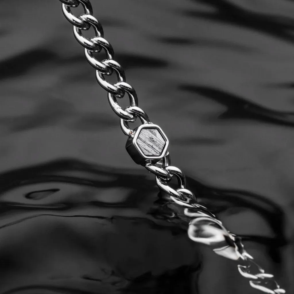 Look Unico: Collana Uomo Holzkern Meteorite Argento | Must-Have Stagione