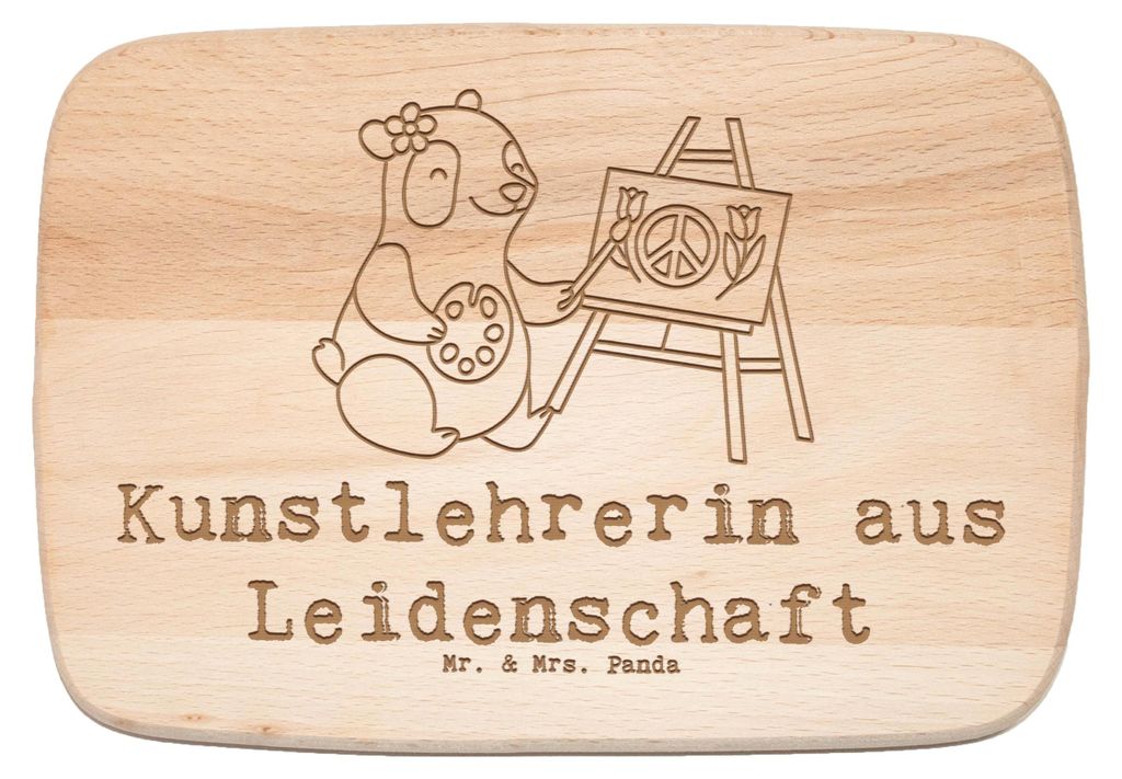 Mr. & Mrs. Panda Schneidebrett Kunstlehrerin Leidenschaft - Transparent - Geschenk, Lustig, Witzig, Kunstunterricht, massivholzbrett, Kunstschule, ...