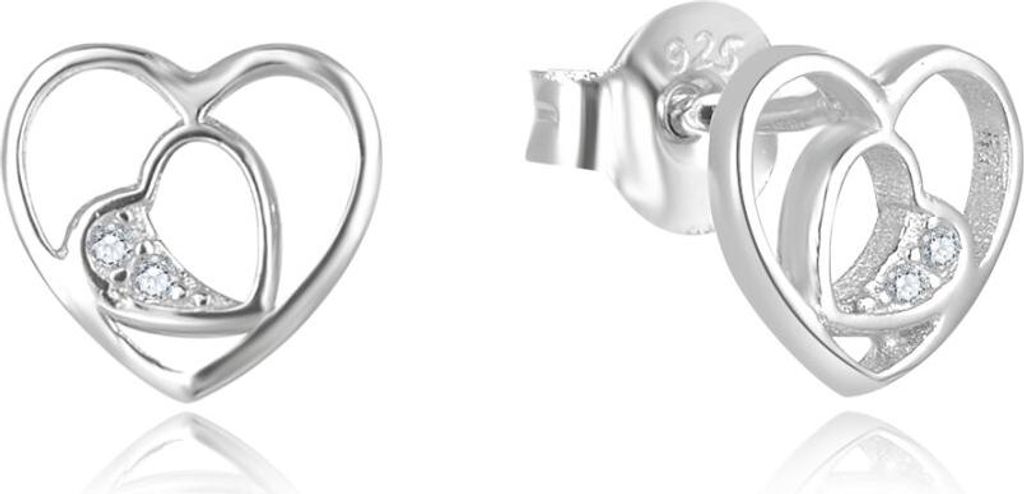 Romantic silver heart earrings AGUP2688