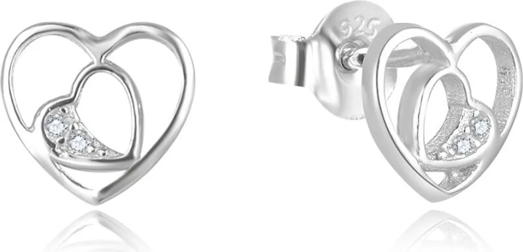 Boucles d'oreilles romantiques cœur AGUP2688, cadeau idéal pour femme