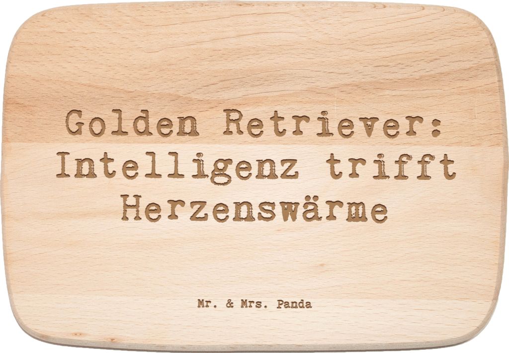 Mr. & Mrs. Panda Holzbrett Spruch Golden Retriever Liebe - Transparent - Geschenk, Frühstücksbrettchen, Holzbrettchen, Hunderasse, sozialer Hund,...