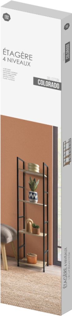 Bücherregal Mit 4 Etagen In Braun – 80 X 27,4 X 122,9 Cm, Stylisches Leiter-Design, Stabil