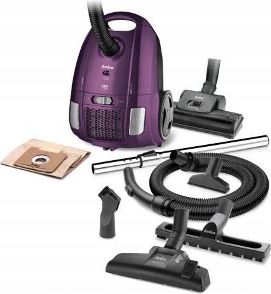 Staubsauger Mit Tasche Amica 900W Hepa13 3L +Turbobürste Für Haare Und Parkett