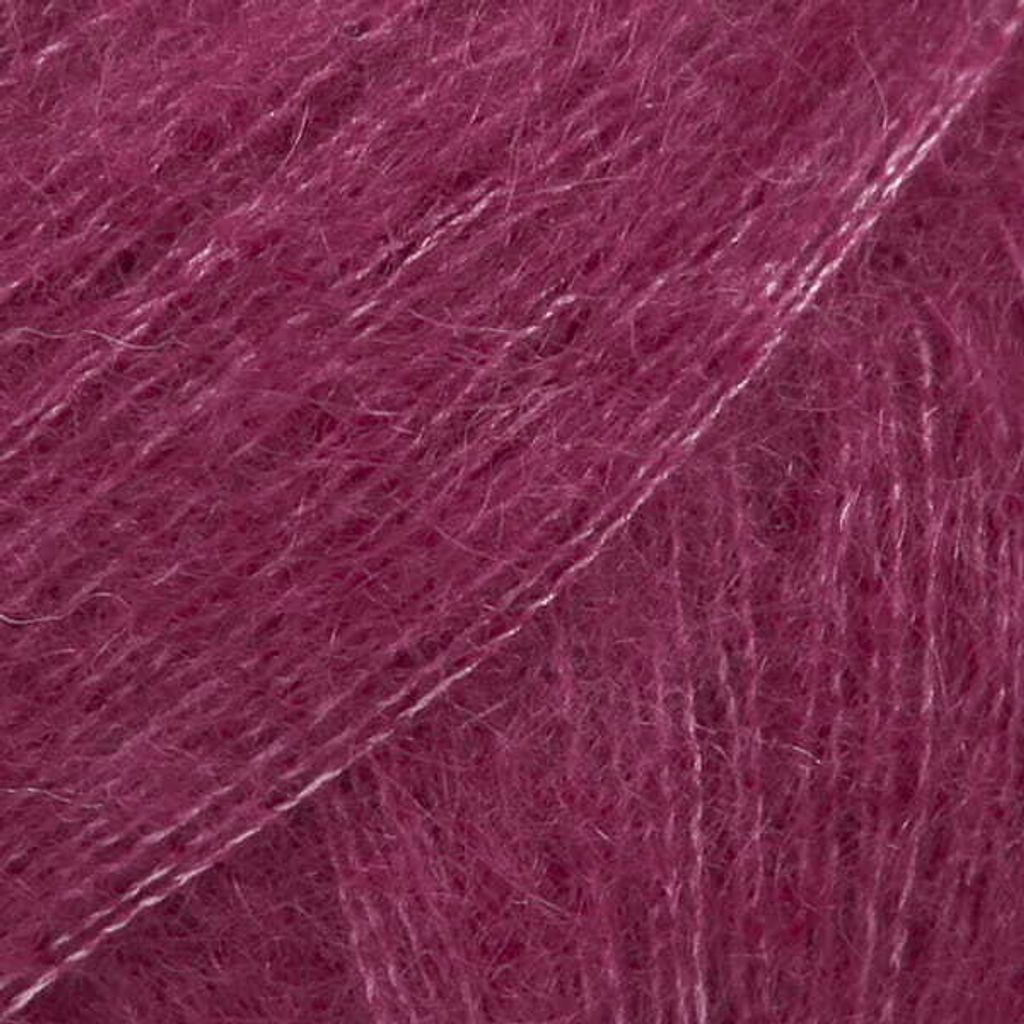 Drops Kid-Silk Garn: Dunkelrosa, 75% Mohair, 25% Seide, 210m/25g, Luxusstrickgarn