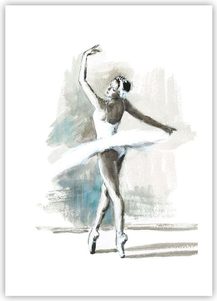 Poster - Poster ohne Rahmen - Ballerina Tanz Frau - 50x70 cm - Wand Bild - Wanddeko - Wandbilder - Kunstposter - Wandposter - Bilder - Kunstdruck -...