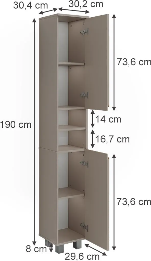 Aménager une petite salle de bain avec le meuble Vicco J-Shape 190 cm