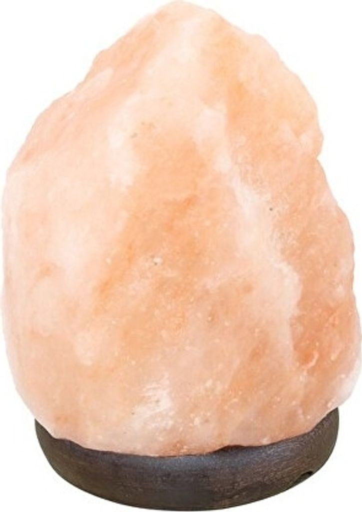 Salzlampe P201UTP100 Rosa aus Salzgestein und Buchenholz mit Dimmerschalter
