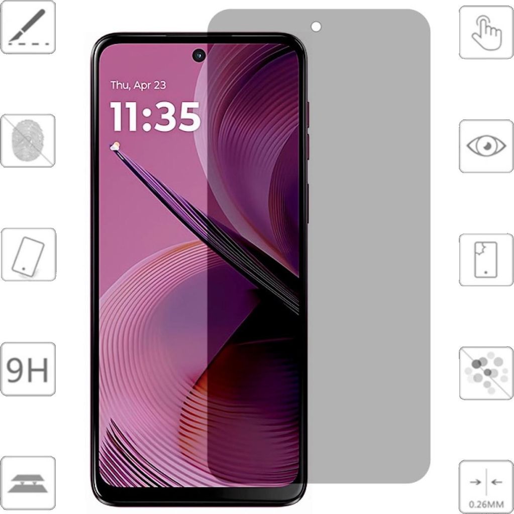 Für Motorola Moto G56 5G 1x 2.5D 0,26mm Privacy Blickschutz 9H Hart Glas Folie