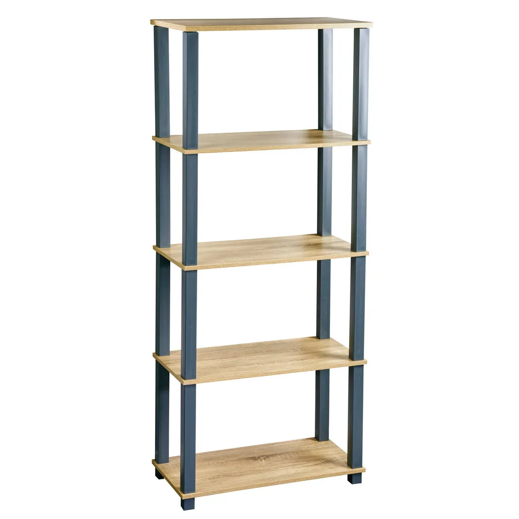 Étagère de rangement modulable 5 niveaux 147 cm structure acier gris anthracite