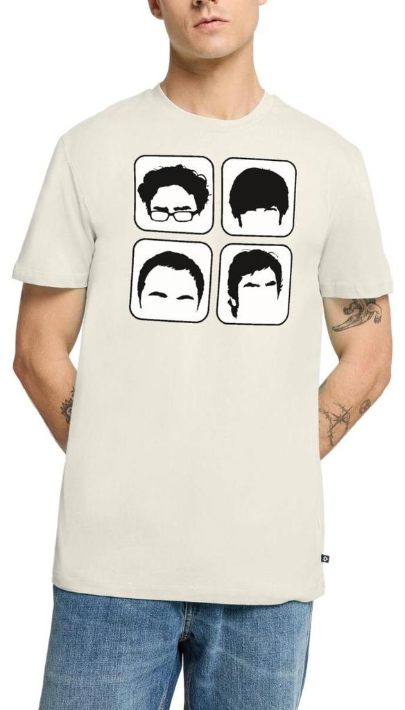 Spreadshirt The Big Bang Theory Frisuren Köpfe Team TBBT Männer Premium T-Shirt, 5XL, Naturweiß