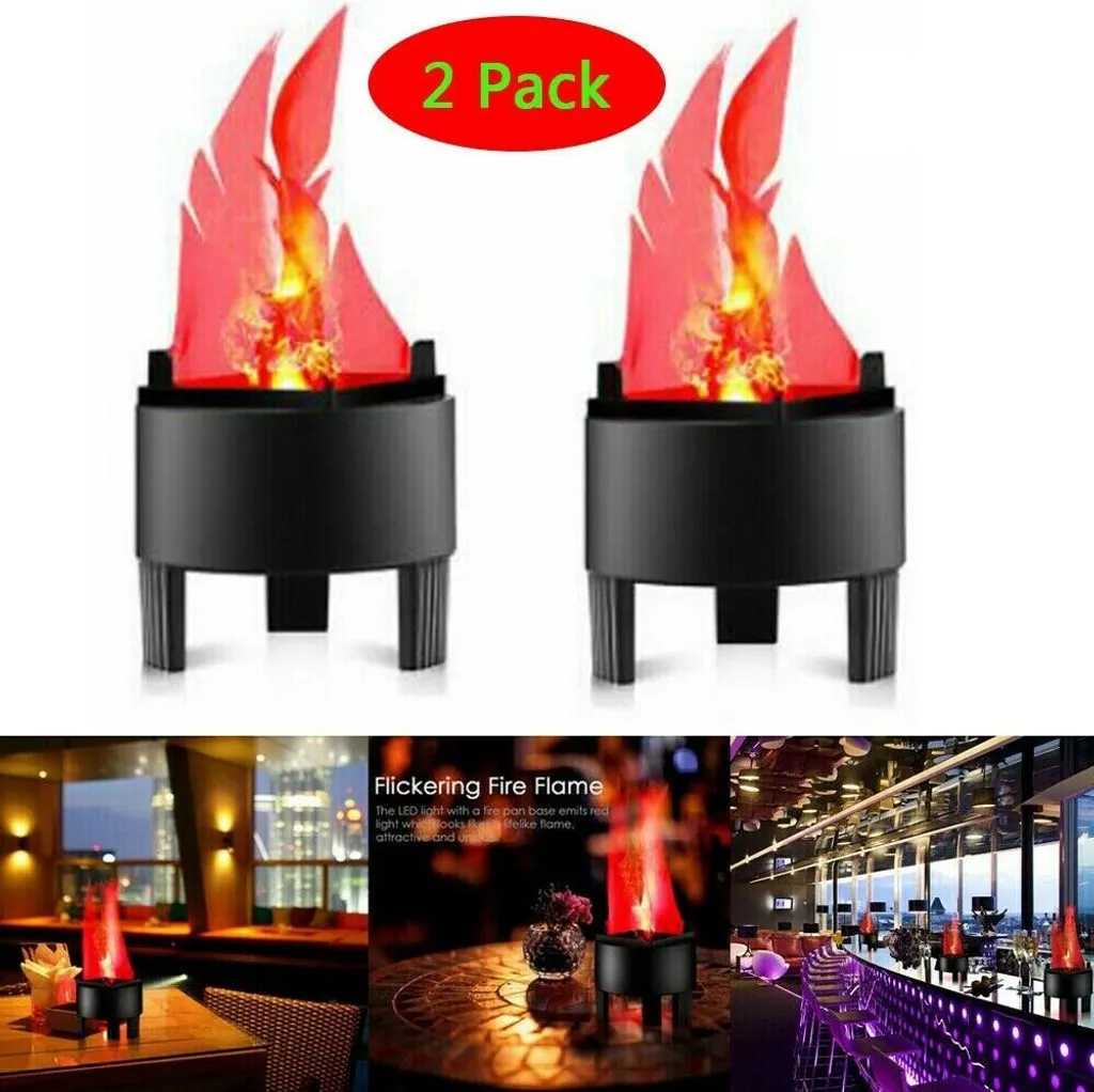 Brasero LED de Table Simulation Flamme 3D pour Décoration Soirée