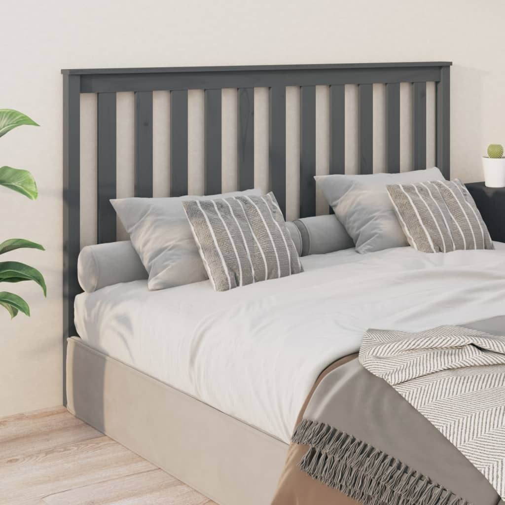 "Rabatt" Bettkopfteil modern - Kopfteil für Bett - Grau 166x6x101 cm Massivholz Kiefer - Kopfteile CC21584