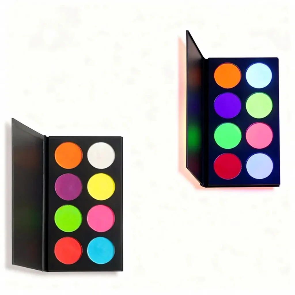 Paradise Makeup AQ Palette 8 Couleurs Néon UV Glow pour Body Painting