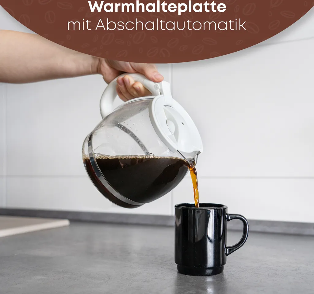 Clatronic KA 3473 Machine à café filtre blanche compacte pour 12 tasses - 9