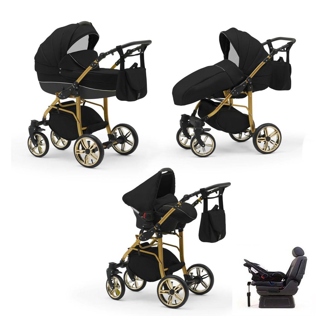 Kinderwagen 5 in 1 Neo Gold inkl. Sportsitz, Autositz und Iso Base - 17 Teile - in 22 Farben