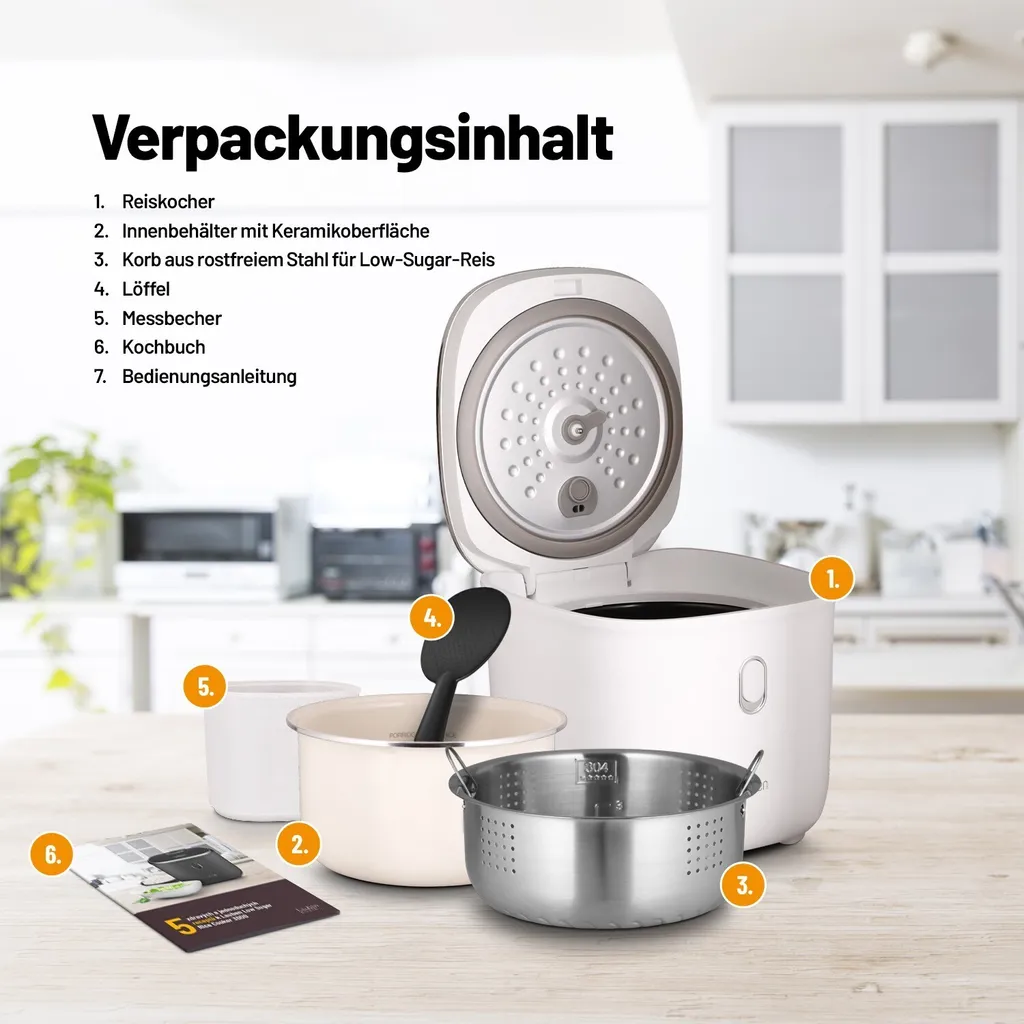 Cuisiner du riz léger avec le Lauben 3000WT - 3L et départ différé programmable - 7