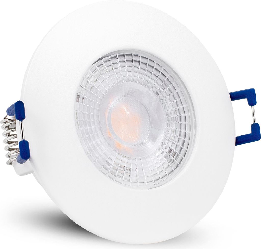 LED Einbauspot ETAWA flach weiß IP44 Bad & Außen mit wechselbarem Modul 4W warmweiß 230V