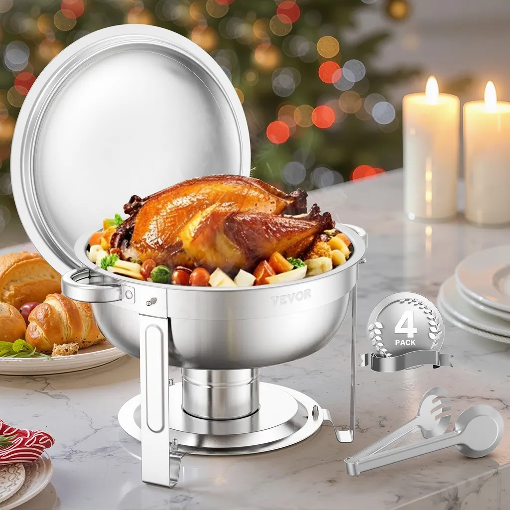 Offerta Set 4 Scaldavivande Acciaio Inox 4.7L Buffet Matrimonio