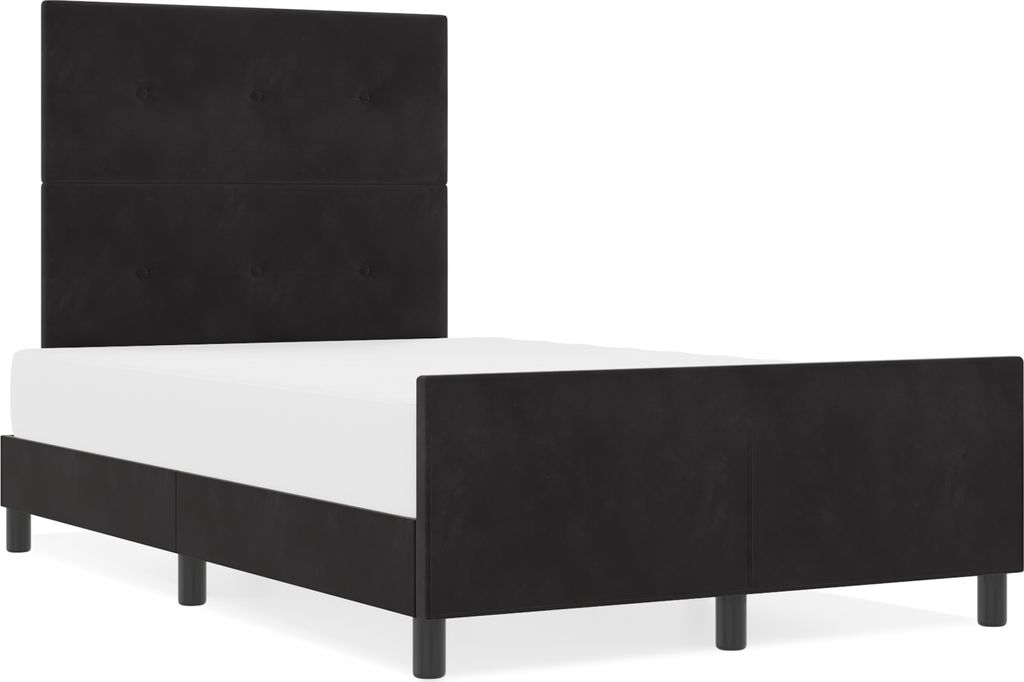 Eleganten-Stil Bettrahmen, Bettgestell Schwarz Samt 120x200 cm - Klassische Betten DE97517