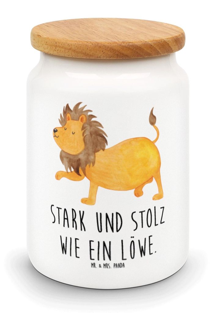 Mr. & Mrs. Panda zuckerdose Sternzeichen Löwe - Weiß - Geschenk, König Der Tiere, Keksdose, Geburtstag Juli, behälter, Vorratsbehälter, Frisch...