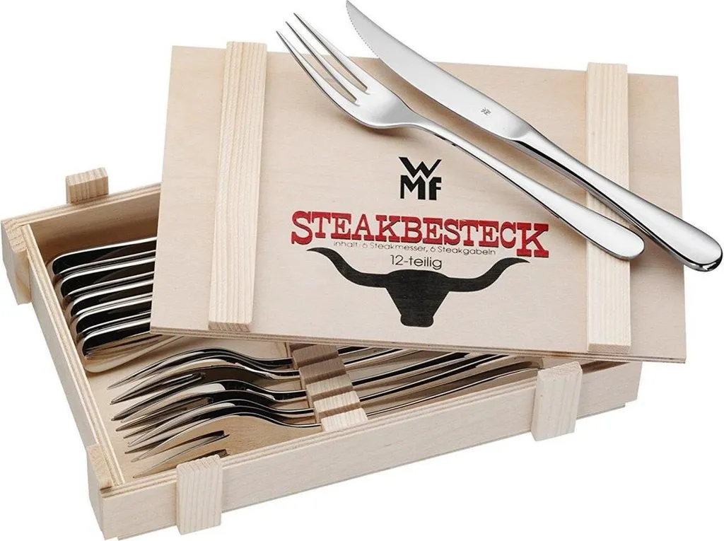 Set Bistecca WMF Nuova 12 Pezzi 1280239990 Acciaio Cromargan 18/10