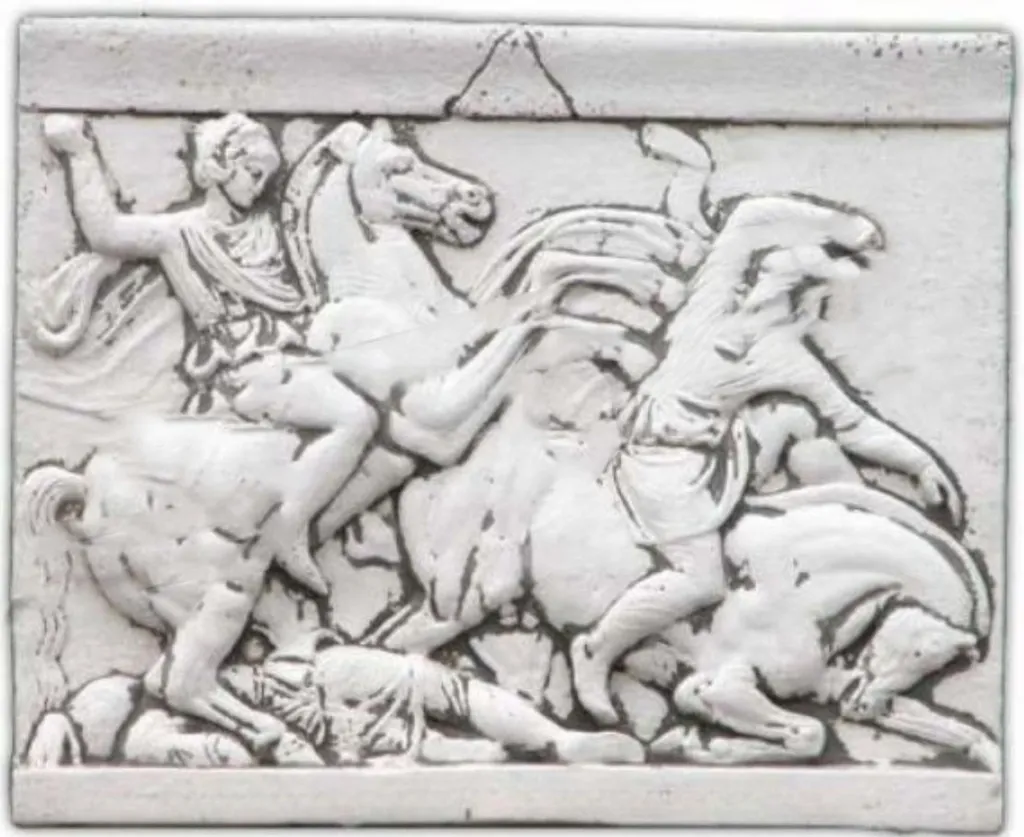 Bas-relief Alexandre le Grand Cheval - Pierre Naturelle Finition Main